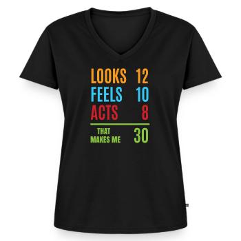 30. Geburtstag - Frauen Premium Bio T-Shirt mit V-Ausschnitt - Schwarz - Vorne - AI Model Female 172 light (172cm)