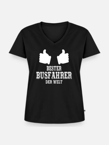 bester busfahrer der welt - Frauen Premium Bio T-Shirt mit V-Ausschnitt - Schwarz