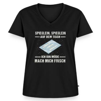 Hardtekk Techno Drogen Kokain Kokser - Frauen Premium Bio T-Shirt mit V-Ausschnitt - Schwarz - Vorne - AI Model Female 172 light (172cm)