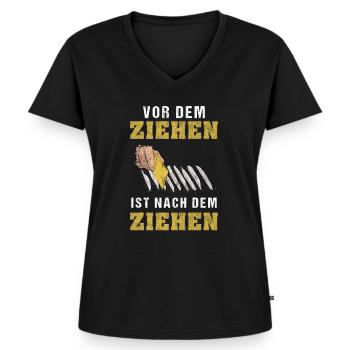 Dark Techno Koksnase Kokser Druffi - Frauen Premium Bio T-Shirt mit V-Ausschnitt - Schwarz - Vorne - AI Model Female 172 light (172cm)