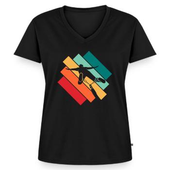 Bungee jumping - Women's Premium Organic V-neck T-shirt - black - Front - AI Model Female 172 light (172cm)