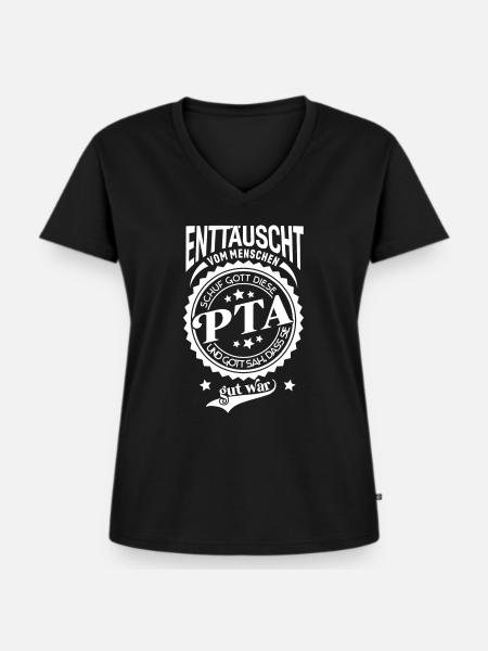 Lustiger Spruch für Beruf PTA - Frauen Premium Bio T-Shirt mit V-Ausschnitt - Schwarz