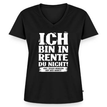 Rente - Frauen Premium Bio T-Shirt mit V-Ausschnitt - Schwarz - Vorne - AI Model Female 172 light (172cm)