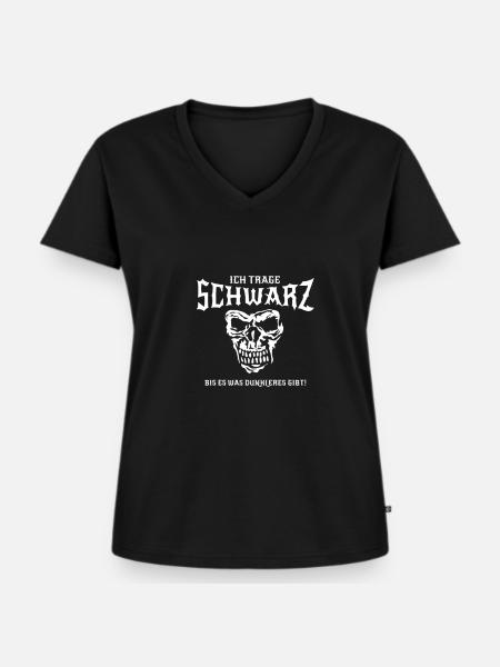 Schwarze Kleidung Gothik Emo Rock - Frauen Premium Bio T-Shirt mit V-Ausschnitt - Schwarz