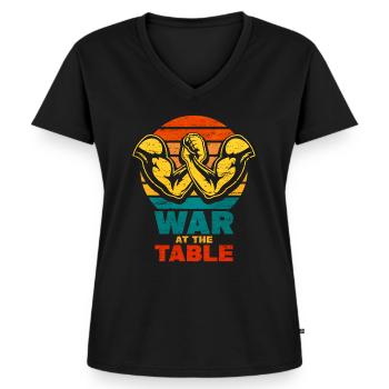 Arm wrestling - Women's Premium Organic V-neck T-shirt - black - Front - AI Model Female 172 light (172cm)