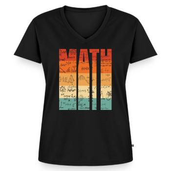 Mathematik - Frauen Premium Bio T-Shirt mit V-Ausschnitt - Schwarz - Vorne - AI Model Female 172 light (172cm)