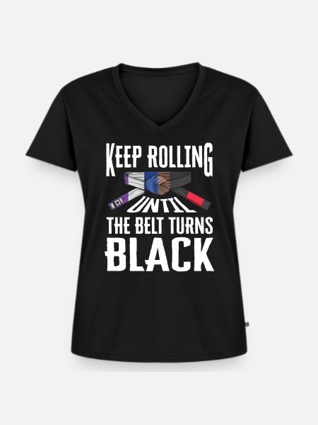 BJJ Black Belt - Frauen Premium Bio T-Shirt mit V-Ausschnitt - Schwarz