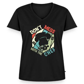 Cook -starred chef Gastro Restaurant - Women's Premium Organic V-neck T-shirt - black - Front - AI Model Female 172 light (172cm)