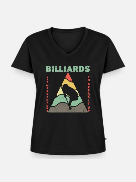 Billard Billardkugel Billarddreieck Kö - Frauen Premium Bio T-Shirt mit V-Ausschnitt - Schwarz