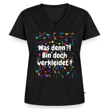 Karneval Kostüm lustiger Kostümersatz Fasching - Frauen Premium Bio T-Shirt mit V-Ausschnitt - Schwarz - Vorne - AI Model Female 172 light (172cm)