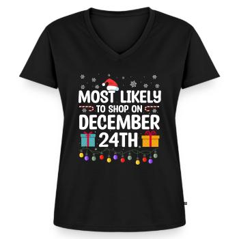 Weihnachts -Zitat, Lustiges Weihnachtszitat - Frauen Premium Bio T-Shirt mit V-Ausschnitt - Schwarz - Vorne - AI Model Female 172 light (172cm)