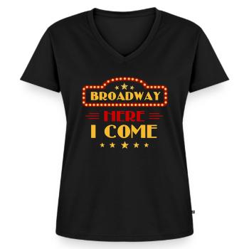 Broadway, Musical, Theater nerd - Vrouwen Premium Bio T-shirt met V-hals - zwart - Voor - AI Model Female 172 light (172cm)