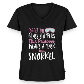 Vergessen Sie die Glaspantoffeln Diese Prinzessin - Frauen Premium Bio T-Shirt mit V-Ausschnitt - Schwarz - Vorne - AI Model Female 172 light (172cm)