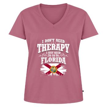 Florida - Women's Premium Organic V-neck T-shirt - mauve - Front - AI Model Female 172 dark (172cm)