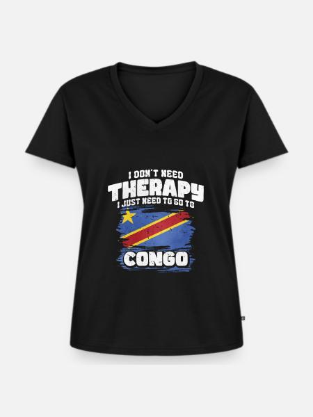 Kongo - Frauen Premium Bio T-Shirt mit V-Ausschnitt - Schwarz