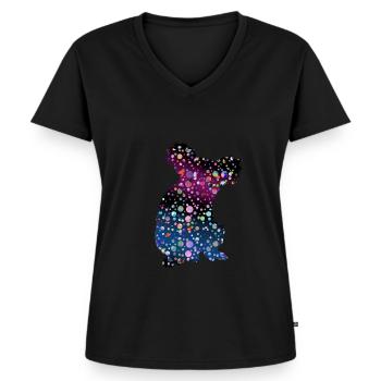 Funny Koala Gift Idea - Women's Premium Organic V-neck T-shirt - black - Front - AI Model Female 172 light (172cm)