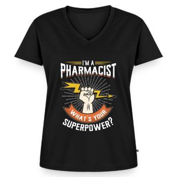 Apotheker - Frauen Premium Bio T-Shirt mit V-Ausschnitt - Schwarz - Vorne - AI Model Female 172 light (172cm)