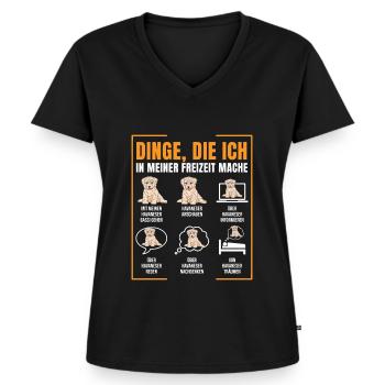 Havaneser - Frauen Premium Bio T-Shirt mit V-Ausschnitt - Schwarz - Vorne - AI Model Female 172 light (172cm)