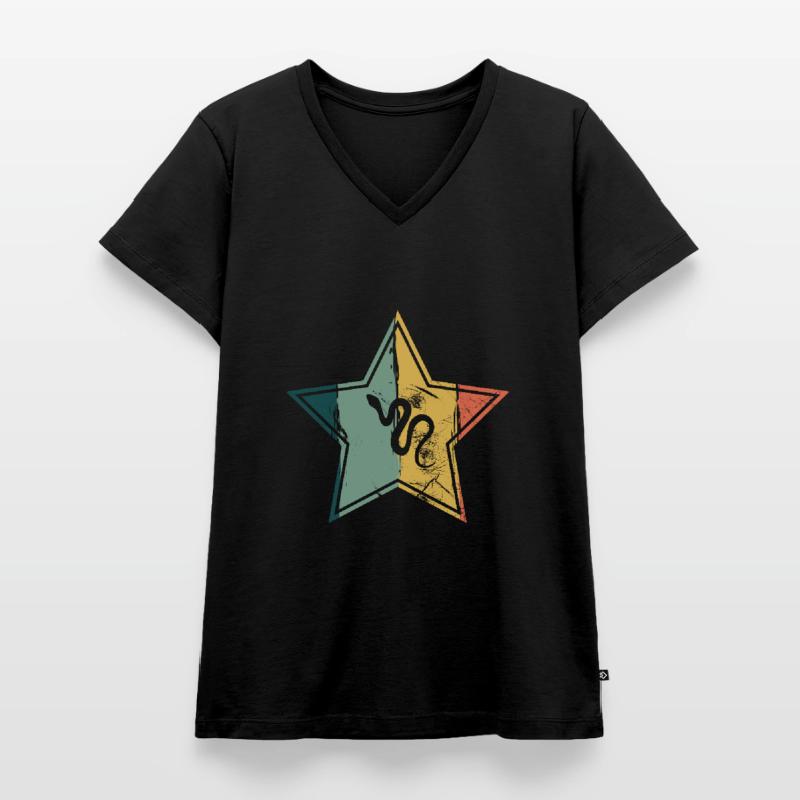 Snake Retro Reptile Python Gift idea Frauen Premium Bio T-Shirt mit V-Ausschnitt