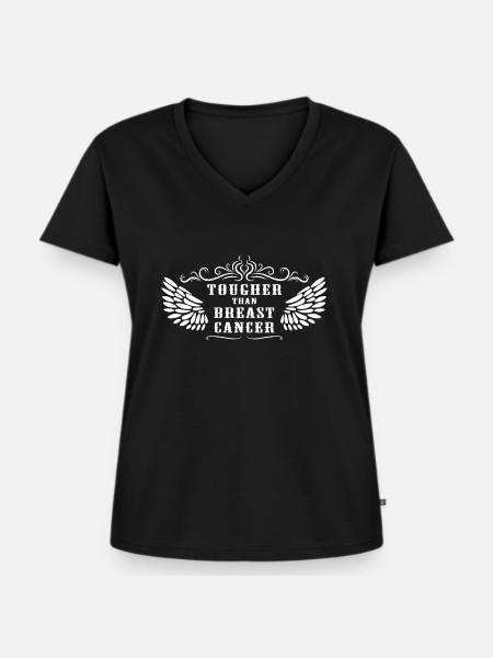 Brustkrebs - Frauen Premium Bio T-Shirt mit V-Ausschnitt - Schwarz