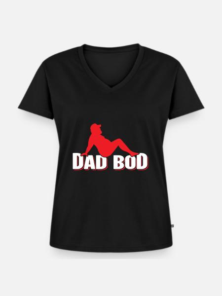 Dad Bod - Frauen Premium Bio T-Shirt mit V-Ausschnitt - Schwarz