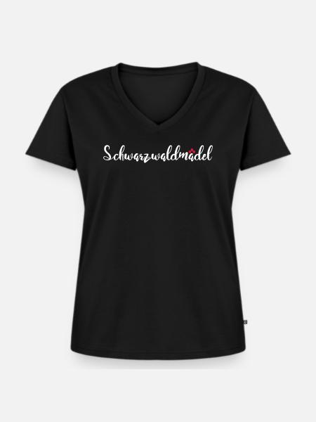Schwarzwaldmädel - Frauen Premium Bio T-Shirt mit V-Ausschnitt - Schwarz