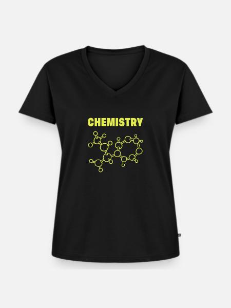 Chemie Molekuel - Frauen Premium Bio T-Shirt mit V-Ausschnitt - Schwarz