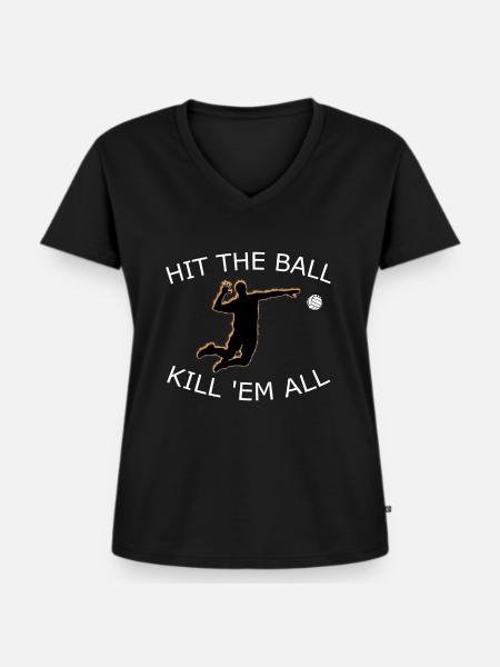 Volleyball Schmetterball Geschenk - Frauen Premium Bio T-Shirt mit V-Ausschnitt - Schwarz