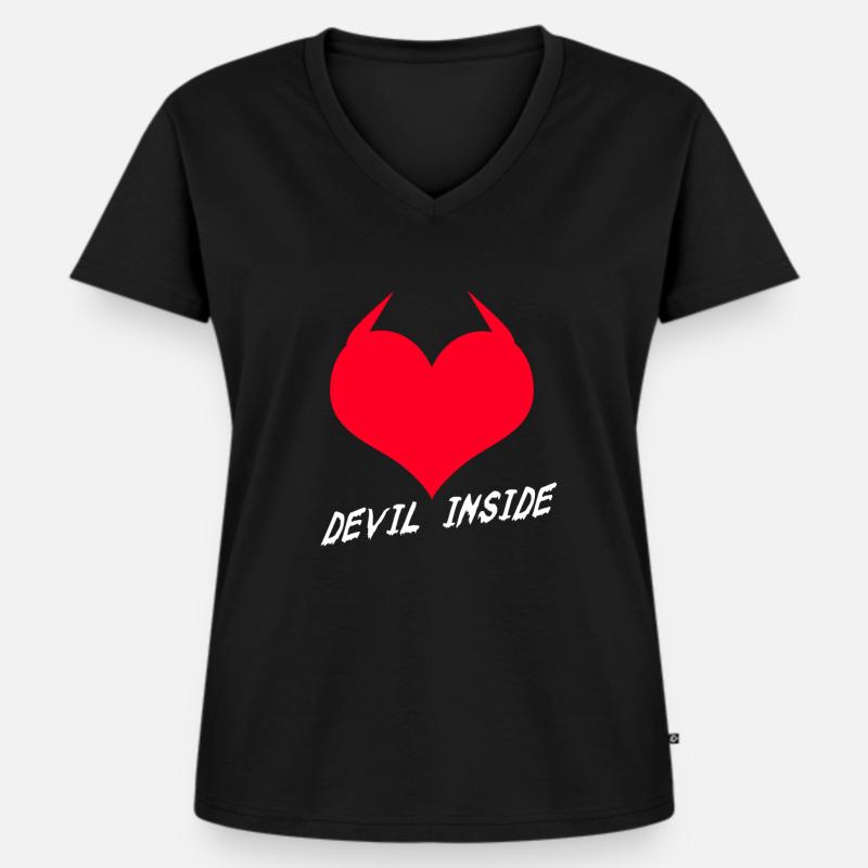 Devil Inside Heart - Women's Premium Organic V-neck T-shirt - black