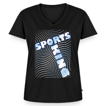 Sports - T-shirt encolure en V Premium bio Femme - noir - Devant - AI Model Female 172 light (172cm)