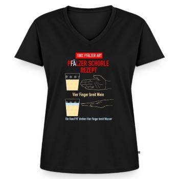 Palatinate Schorle recipe - Women's Premium Organic V-neck T-shirt - black - Front - AI Model Female 172 light (172cm)
