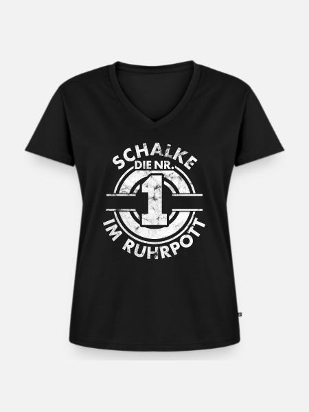 Stadtteil Schalke - Frauen Premium Bio T-Shirt mit V-Ausschnitt - Schwarz