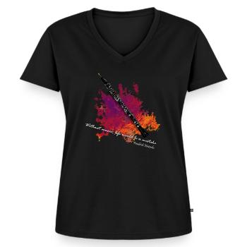 Oboe - Frauen Premium Bio T-Shirt mit V-Ausschnitt - Schwarz - Vorne - AI Model Female 172 light (172cm)