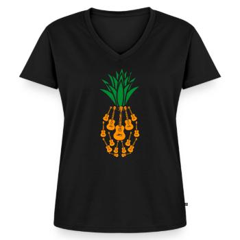 Uke Gitarre Geschenk I Gitarrist Ukulele - Frauen Premium Bio T-Shirt mit V-Ausschnitt - Schwarz - Vorne - AI Model Female 172 light (172cm)