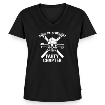 Ski Skifahren Wintersport Geschenk I Apres-Ski - Frauen Premium Bio T-Shirt mit V-Ausschnitt - Schwarz - Vorne - AI Model Female 172 light (172cm)