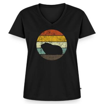 Idée de hamster pour animaux de compagnie - T-shirt encolure en V Premium bio Femme - noir - Devant - AI Model Female 172 light (172cm)