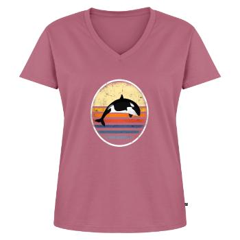 Orcas - Women's Premium Organic V-neck T-shirt - mauve - Front - AI Model Female 172 dark (172cm)
