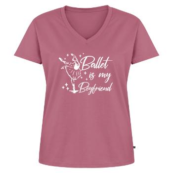 Danseuse de ballet ballerine - T-shirt encolure en V Premium bio Femme - mauve - Devant - AI Model Female 172 dark (172cm)