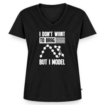 Data Science Analyst Data Scientist - Frauen Premium Bio T-Shirt mit V-Ausschnitt - Schwarz - Vorne - AI Model Female 172 light (172cm)