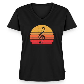 Chor Chorprobe Chorsänger Singen - Frauen Premium Bio T-Shirt mit V-Ausschnitt - Schwarz - Vorne - AI Model Female 172 light (172cm)