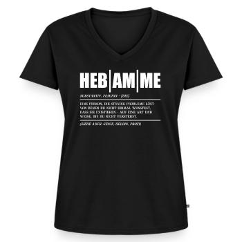 Hebamme - Frauen Premium Bio T-Shirt mit V-Ausschnitt - Schwarz - Vorne - AI Model Female 172 light (172cm)