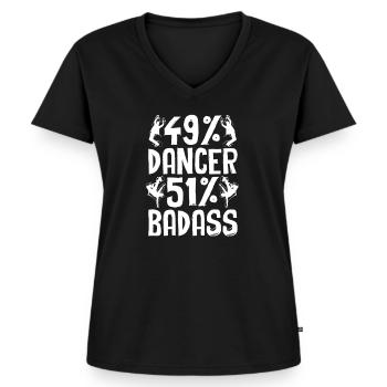 Tanzen Tänzer Tanz - Frauen Premium Bio T-Shirt mit V-Ausschnitt - Schwarz - Vorne - AI Model Female 172 light (172cm)