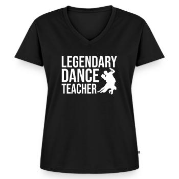 Tanzen Tänzer Tanz - Frauen Premium Bio T-Shirt mit V-Ausschnitt - Schwarz - Vorne - AI Model Female 172 light (172cm)