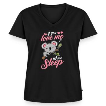 Koala Koalabär - Frauen Premium Bio T-Shirt mit V-Ausschnitt - Schwarz - Vorne - AI Model Female 172 light (172cm)