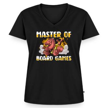 Brettspiel - Frauen Premium Bio T-Shirt mit V-Ausschnitt - Schwarz - Vorne - AI Model Female 172 light (172cm)