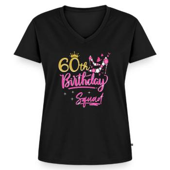 60. Geburtstag Frauen 60 Jahre Geschenk - Frauen Premium Bio T-Shirt mit V-Ausschnitt - Schwarz - Vorne - AI Model Female 172 light (172cm)