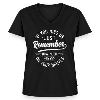 Farväl present kollegor Jobbbyte - Ekologisk premium-T-shirt med V-ringning dam - svart - Fram - AI Model Female 172 light (172cm)