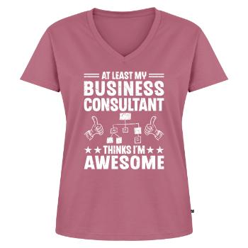At Least My Business Consultant - Frauen Premium Bio T-Shirt mit V-Ausschnitt - Mauve - Vorne - AI Model Female 172 dark (172cm)