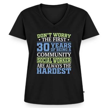 Being A Community Social Worker - Women's Premium Organic V-neck T-shirt - black - Front - AI Model Female 172 light (172cm)