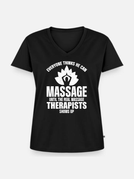 Massage Therapist - Frauen Premium Bio T-Shirt mit V-Ausschnitt - Schwarz